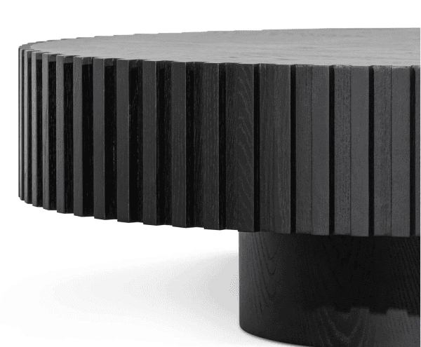DELLEN Solid Look Round Coffee Table - 1.1m Black - Image 3